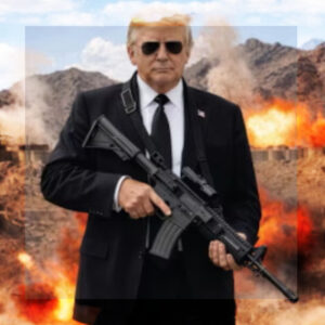 TRUMP PUBLICÓ UNA FOTO ARMADO CON EXPLOSIONES DE FONDO Y LE MANDÓ UN ULTIMÁTUM A IRÁN: «MÁS LES VALE ESPABILAR PRONTO»