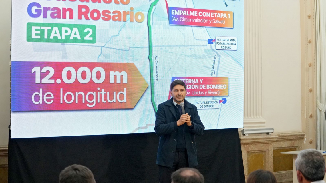 Pullaro acelera la obra pública en Rosario con una inversión récord para ampliar el agua potable y el saneamiento