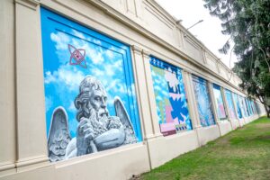 Se inauguró el primer mural colectivo realizado por artistas rosarinos en el cementerio El Salvador