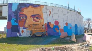 «Rosario Pinta a Rosario»: se suma un nuevo mural en el ingreso a la ciudad